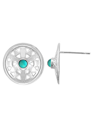 Sterling Silver Turquoise Stud Earrings by Boma