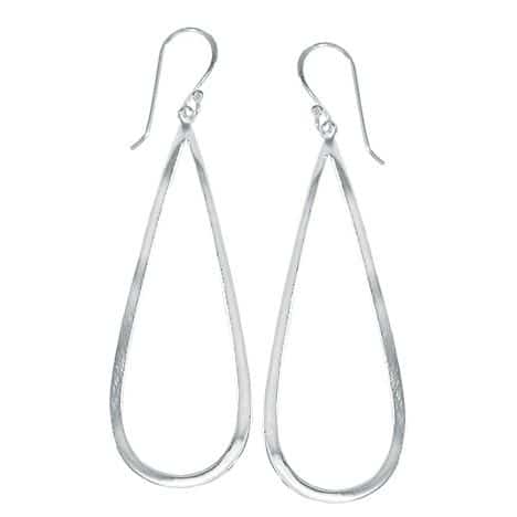 Sterling Silver Teardrop Dangle Earrings by Boma