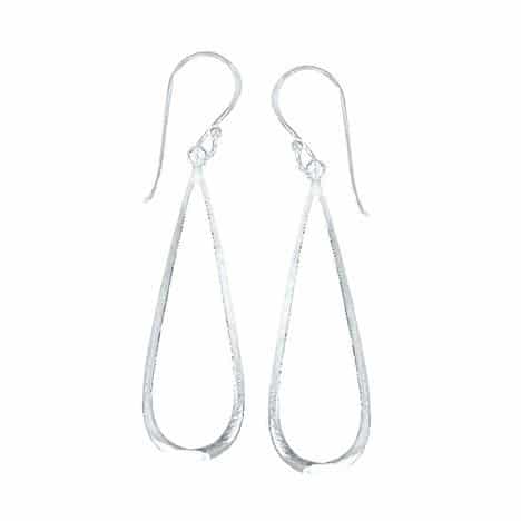 Sterling Silver Long Teardrop Dangle Earrings by Boma