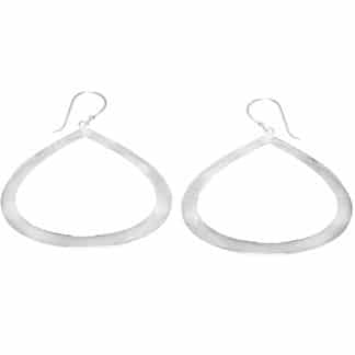 Sterling Silver Wide Teardrop Dangle Earrings by Boma