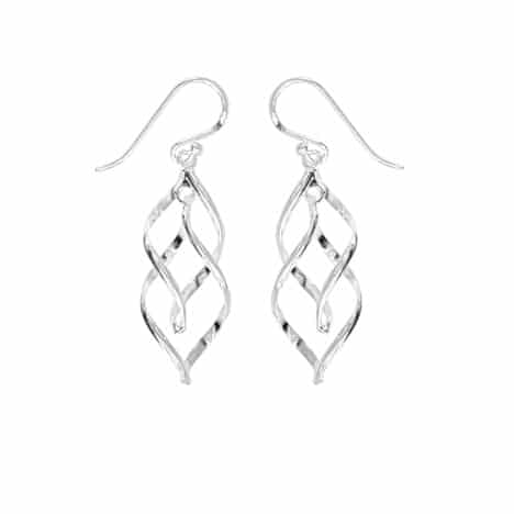 Sterling Silver Twisted Dangle Earrings by Boma