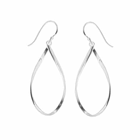 Sterling Silver Elongated Pear Shaped Dangle Earrings by Boma