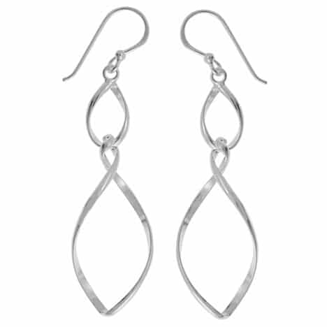 Sterling Silver Twist Dangle Earrings by Boma