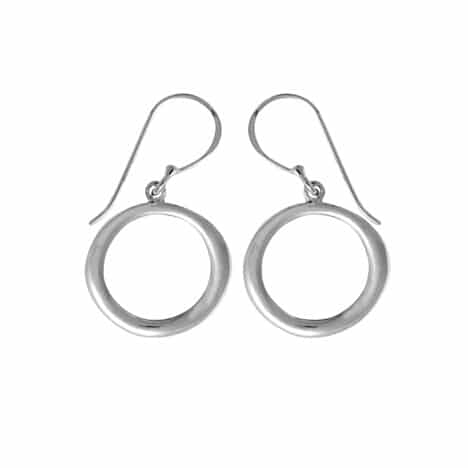 Sterling Silver Round Dangle Earrings by Boma