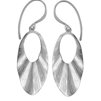 Sterling Silver Wavy Textured Dangle Earrings by Boma