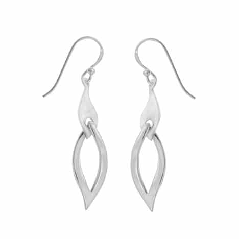 Sterling Silver Floral Petal Link Earrings by Boma