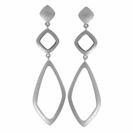 Sterling Silver Dangle Earrings HP with Icy Finish by Boma