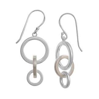 Sterling Silver 3 Circle Dangle Earrings on a wire by Boma