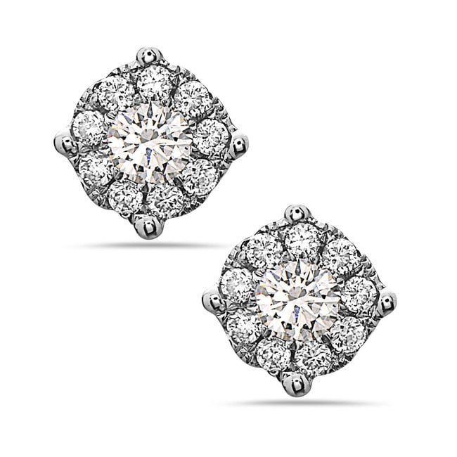 18K White Gold Diamond Earrings by Bassali