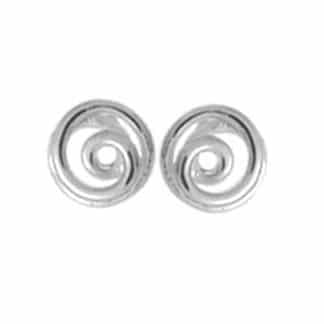 Sterling Silver Curl Spiral Round Stud Earrings by Boma