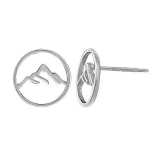 Sterling Silver Mountain Stud Earrings by Boma