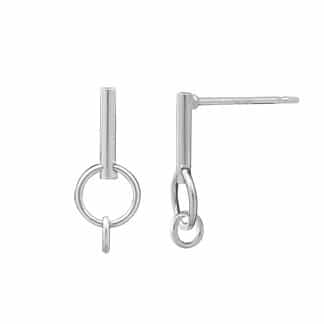 Sterling Silver Linked Ring Stud Earrings by Boma