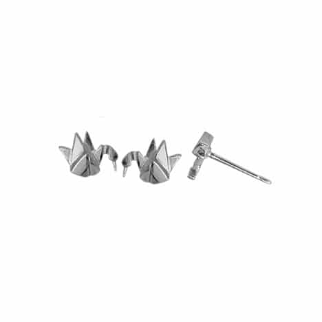 Sterling Silver Crane Stud Earrings by Boma