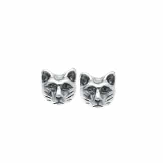 Sterling Silver Cat Stud Earrings by Boma