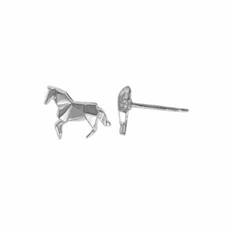 Sterling Silver Stud Earrings with Horse by Boma