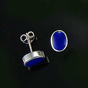 Sterling Silver Lapis Lazuli Stud Earrings by aCleoni