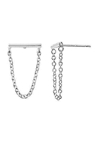 Sterling Silver Chain Post Dangle Earrings by Boma