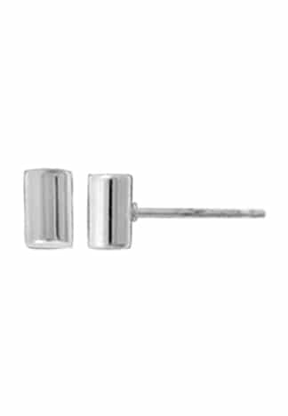 Sterling Silver Cylinder Block Stud Earrings by Boma