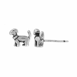 Sterling Silver Dog Stud Earrings by Boma