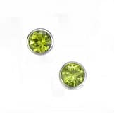 Sterling Silver Round Peridot Stud Earrings by aCleoni