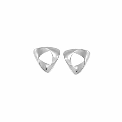 Sterling Silver Brushed Triangle Stud Earrings by Boma