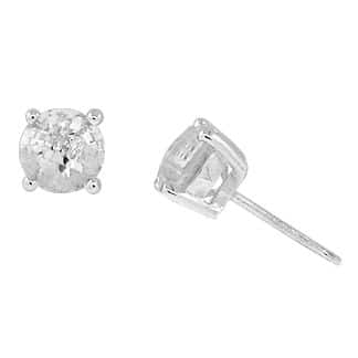 Sterling Silver Cubic Zirconia Stud Earrings by Boma