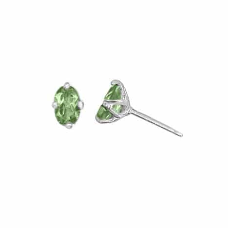 Sterling Silver Oval Peridot Post Earrings by Boma