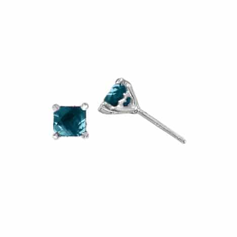 Sterling Silver Blue Topaz Post Earrings by Boma