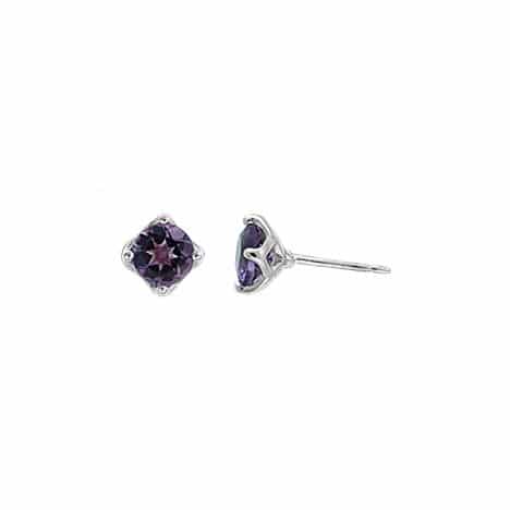 Sterling Silver Amethyst Stud Earrings by Boma