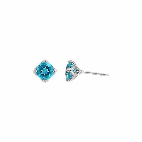 Sterling Silver Blue Topaz Stud Earrings by Boma