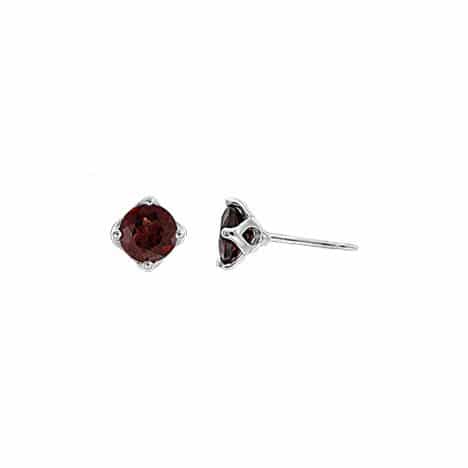 Sterling Silver Garnet Stud Earrings by Boma