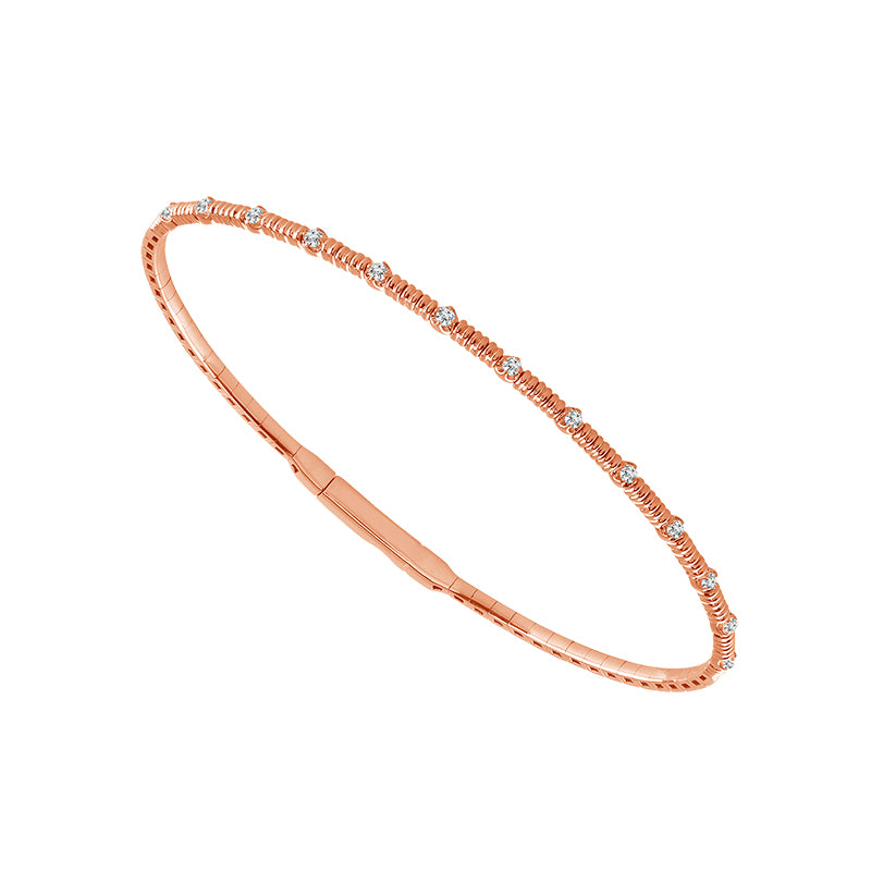 14K Rose Gold Diamond Bangle