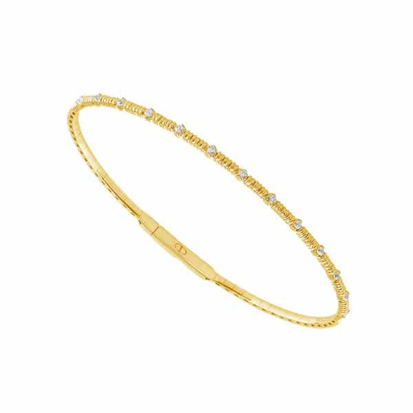 14K Yellow Gold Diamond Bangle by IDD