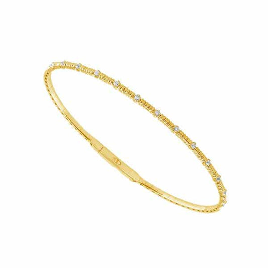 14K Yellow Gold Diamond Bangle by IDD