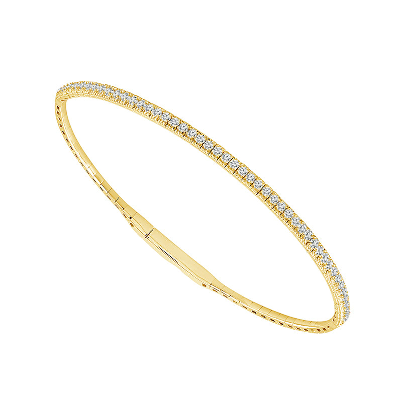 14K Yellow Gold 0.38ct Diamond Bangle Bracelet