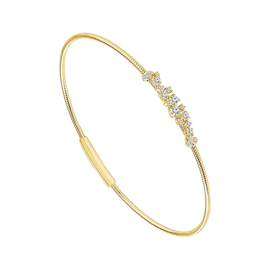 14K Yellow Gold Flexie 0.33tcw Diamond Bangle