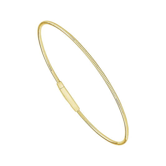 14K Yellow Gold Flexie Tracer Bangle