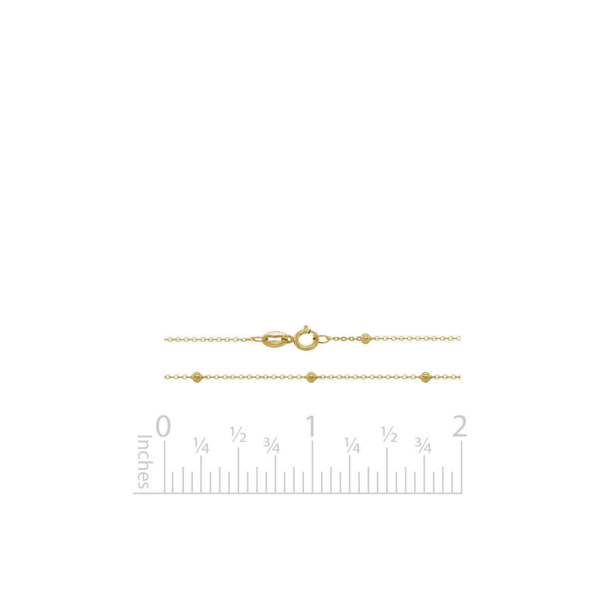 14K Yellow Gold Bead Station Cable Chain