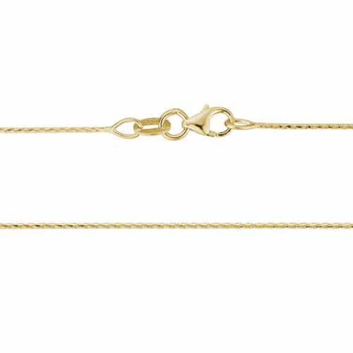 14K Yellow Gold .7mm Diamond Cut Wheat Chain by The Little Jewel