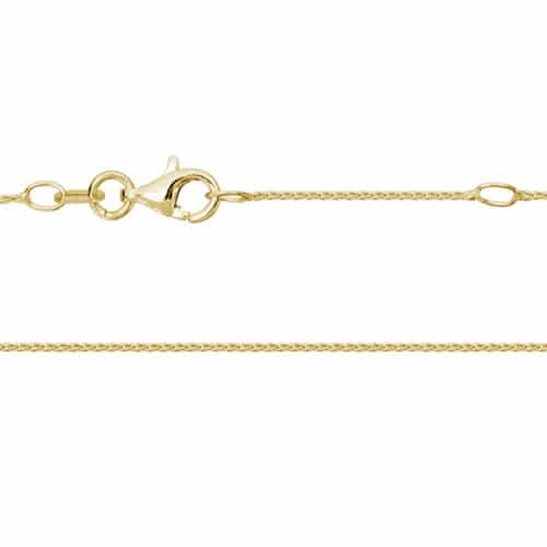 14K Yellow Gold .8mm Adjustable Diamond Cut Wheat Chain. by The Little Jewel