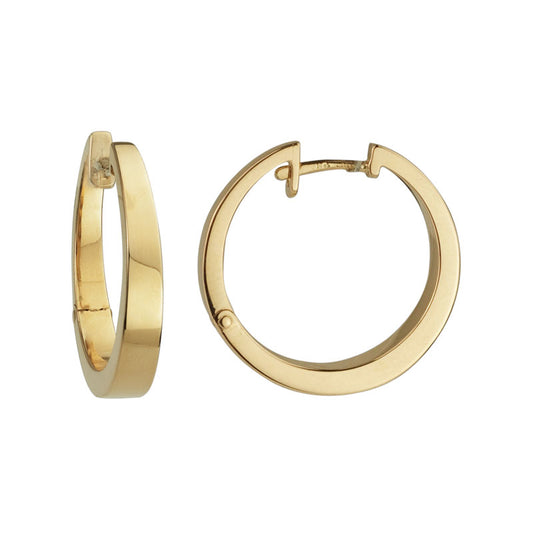 14K Yellow Gold 22m Round Hinged Tapered Hoops