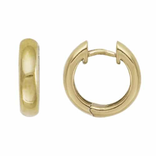 14K Yellow Gold Rounded Hinged Hoop by The Little Jewel