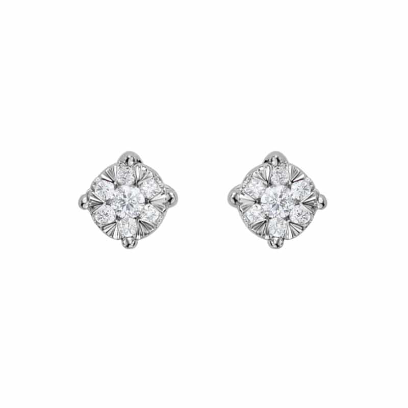 14K White Gold .23ct Diamond Stud Earrings by The Little Jewel