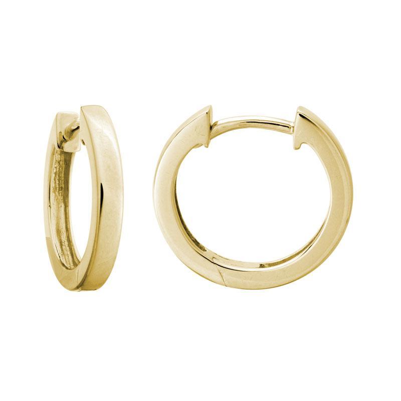 14K Yellow Gold Flat Hinged Hoops by The Little Jewel