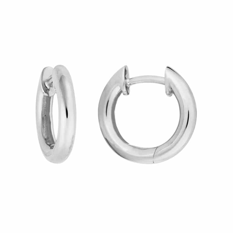 14K Yellow Gold 2.3x13.5 mm Rounded Hinged Hoop Earrings by The Little Jewel