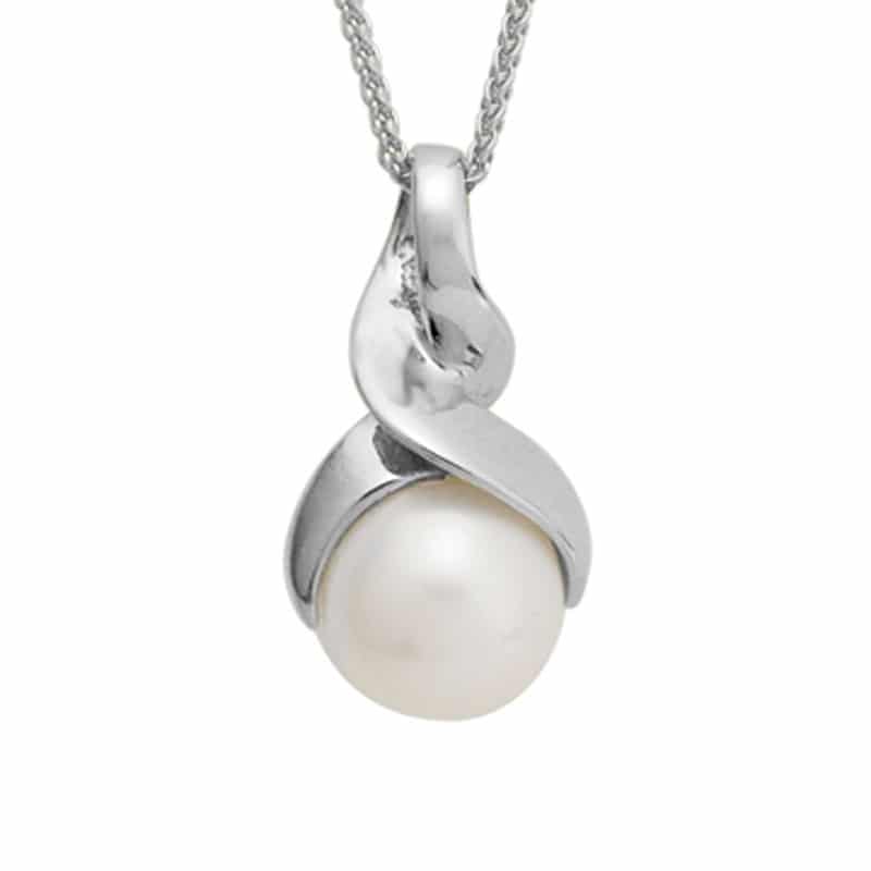 14K White Gold 8.5mm Freshwater Pearl Necklace by The Little Jewel