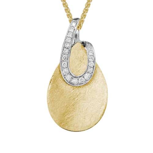 14K Two Tone Diamond Pendant by The Little Jewel