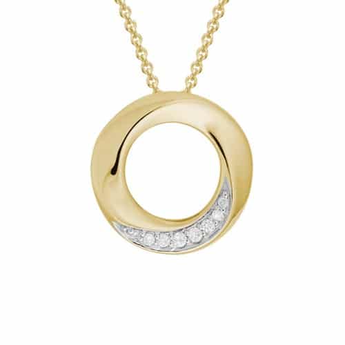 14K Yellow Gold Diamond Twist Necklace by The Little Jewel