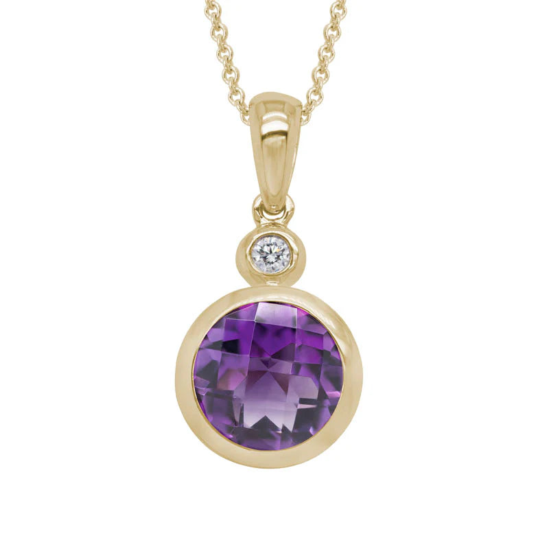 14K Yellow Gold Amethyst Necklace