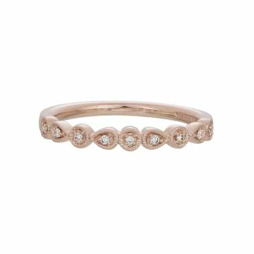 14K Rose Gold Stackable Diamond Ring by The Little Jewel